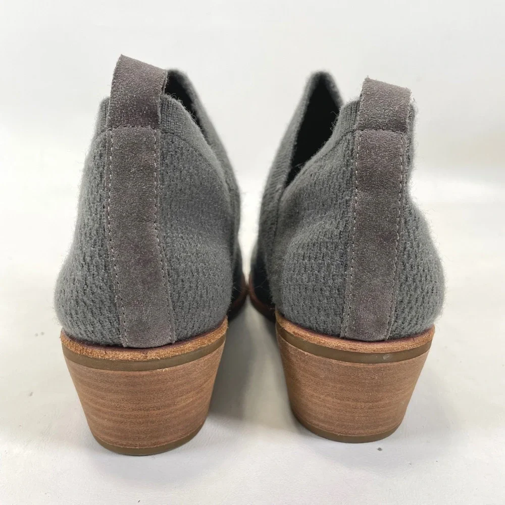 Sofft SF0068558 Gray Knit Ankle Booties Almond Toe Stacked Heel Womens 8.5M